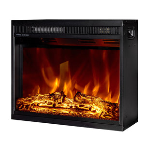 Camino Elettrico da Incasso 47x58,4x18 cm Effetto Fiamma 1500W Lorance Nero
