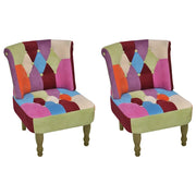 Poltrone Francesi 2 pz Design Patchwork in Tessuto 240810