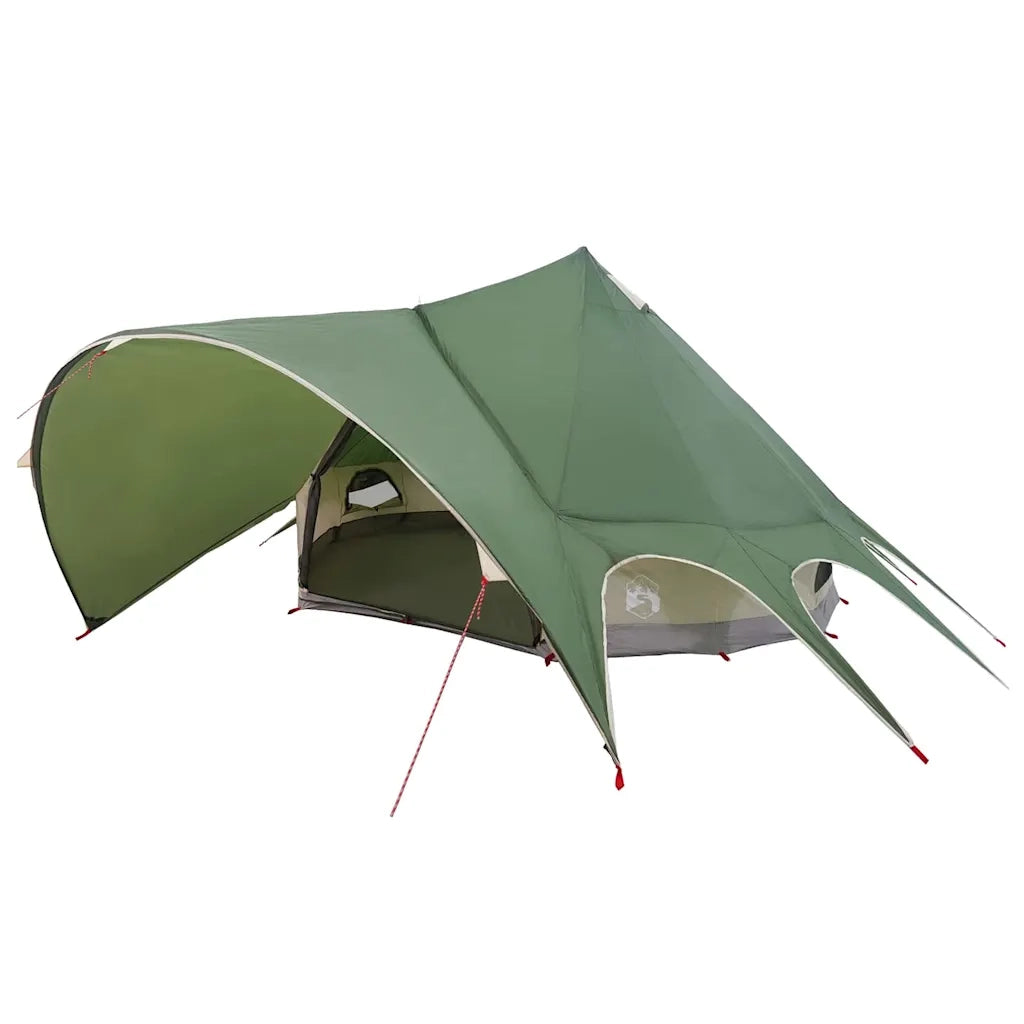 Tenda Teepee per 5 Persone Verde e Grigio 415 x 415 x 247 cm