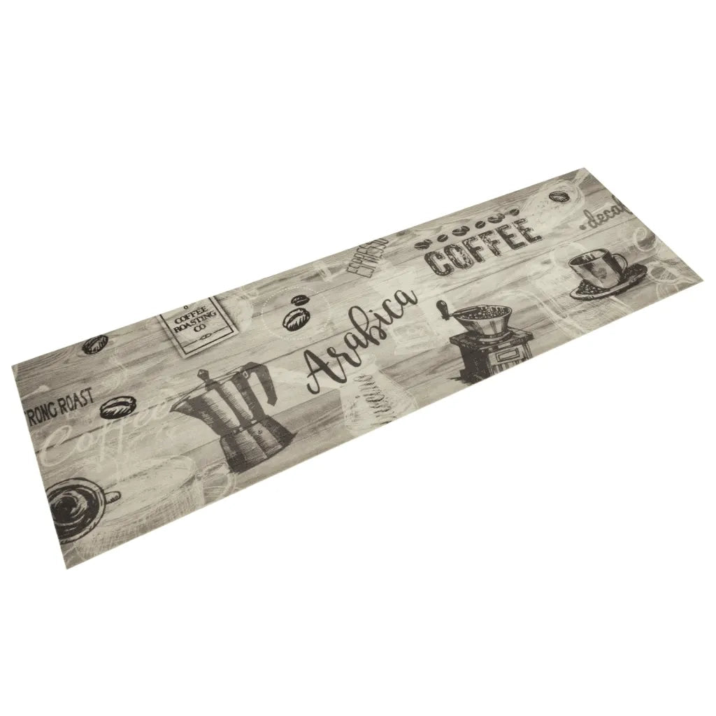 Tappeto da Cucina Lavabile Grigio CaffÃ¨ 45x150 cm in Velluto