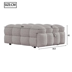 Pouf letto trasformatore - Xylo - grigio, tessuto orsacchiotto, morbido