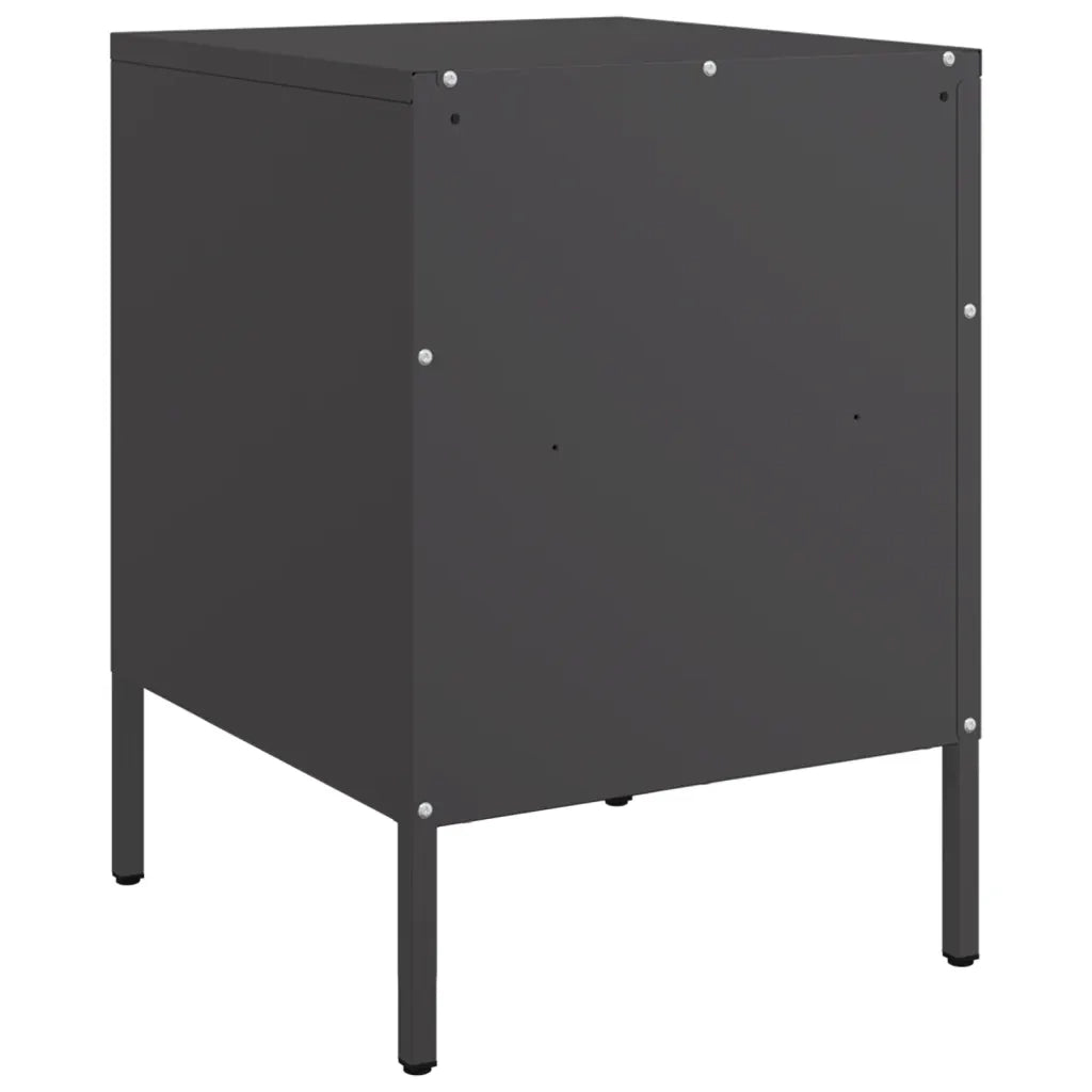 Comodini 2 pz Nero 36x39x50,5 cm in Acciaio 843055