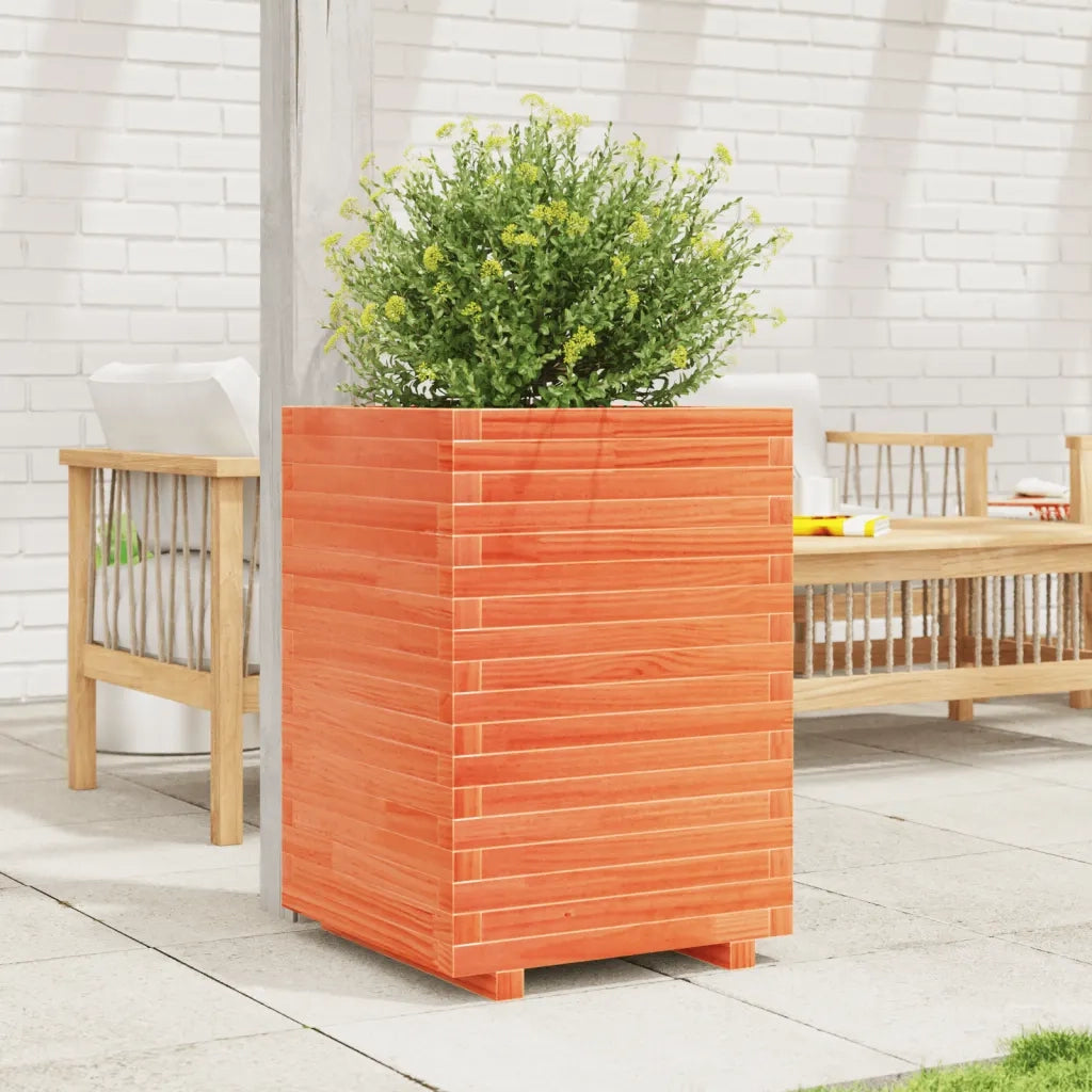 Fioriera Giardino Marrone Cera 50x50x72 cm Legno Massello Pino 3282611