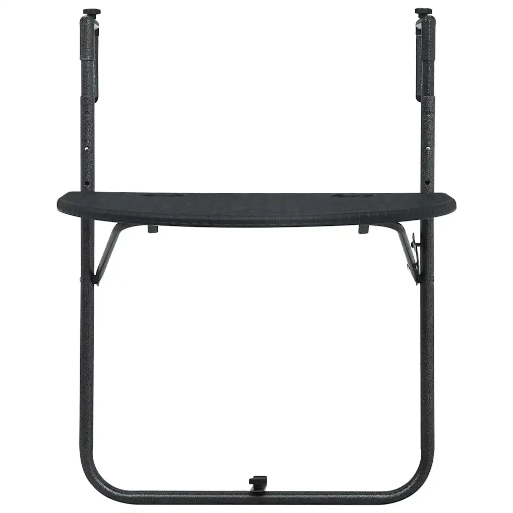 Tavolo da Balcone Pensile Nero 60x64x83,5cm Plastica Rattan 47894