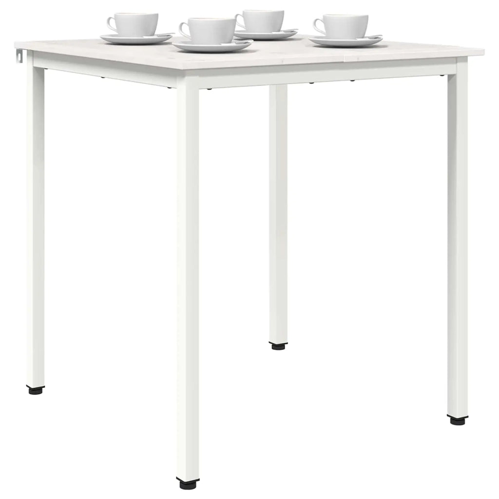 Tavolo da pranzo Bianco 70 x 70 x 75 cm Pino massello 892782