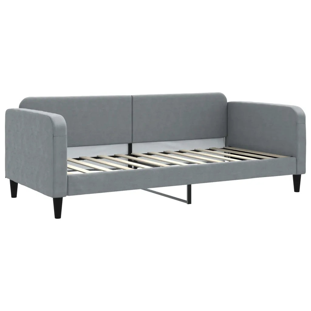 Divano Letto con Materasso Grigio Chiaro 90x200 cm in Tessuto 3196798