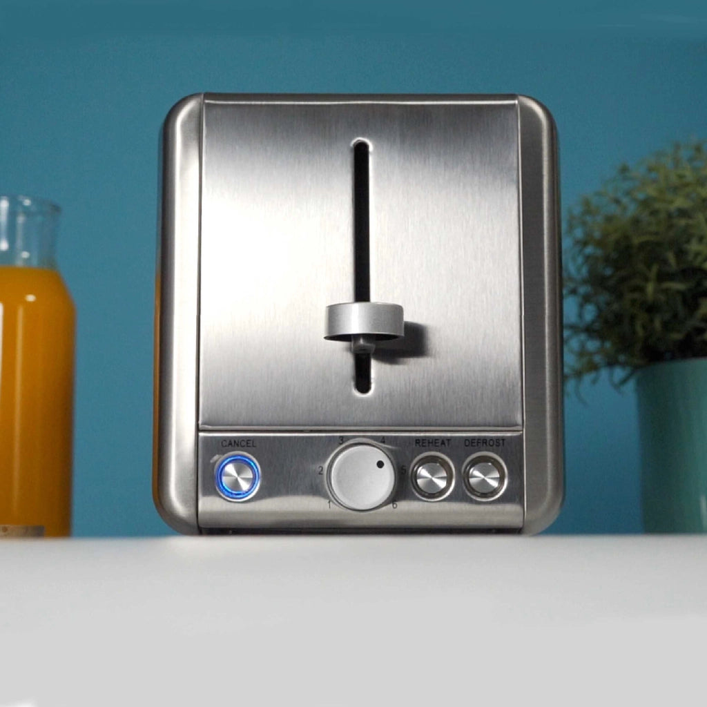 Tostapane elettrico 2 fette acciaio inox, controllo temperatura 7 livelli, scongelamento e riscaldamento 925W - SOGO