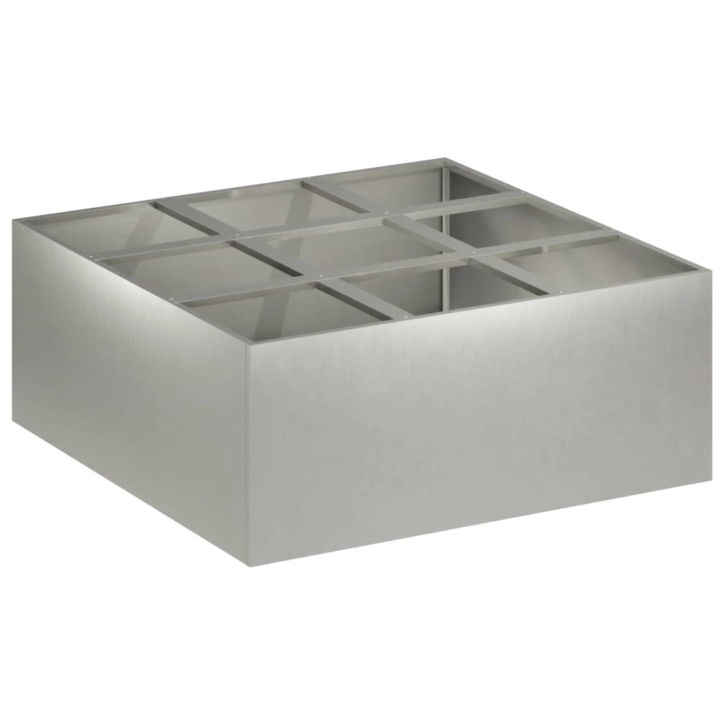 Vaso da giardino Argento 100 x 100 x 30 cm Acciaio Inox 8005747