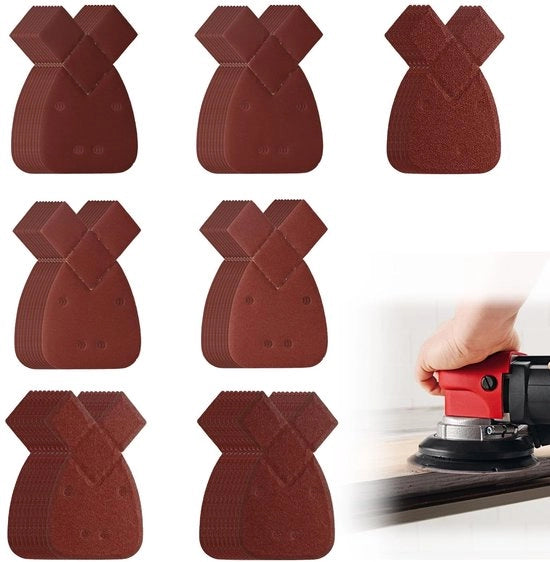 Set di Peli per Sander - 65 pezzi - Adatto per Sander Elettrici - 40 60 80 120 180 240 320 Grit