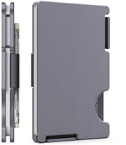 Portafoglio minimalista per uomini - protezione RFID - grigio - con cerniera