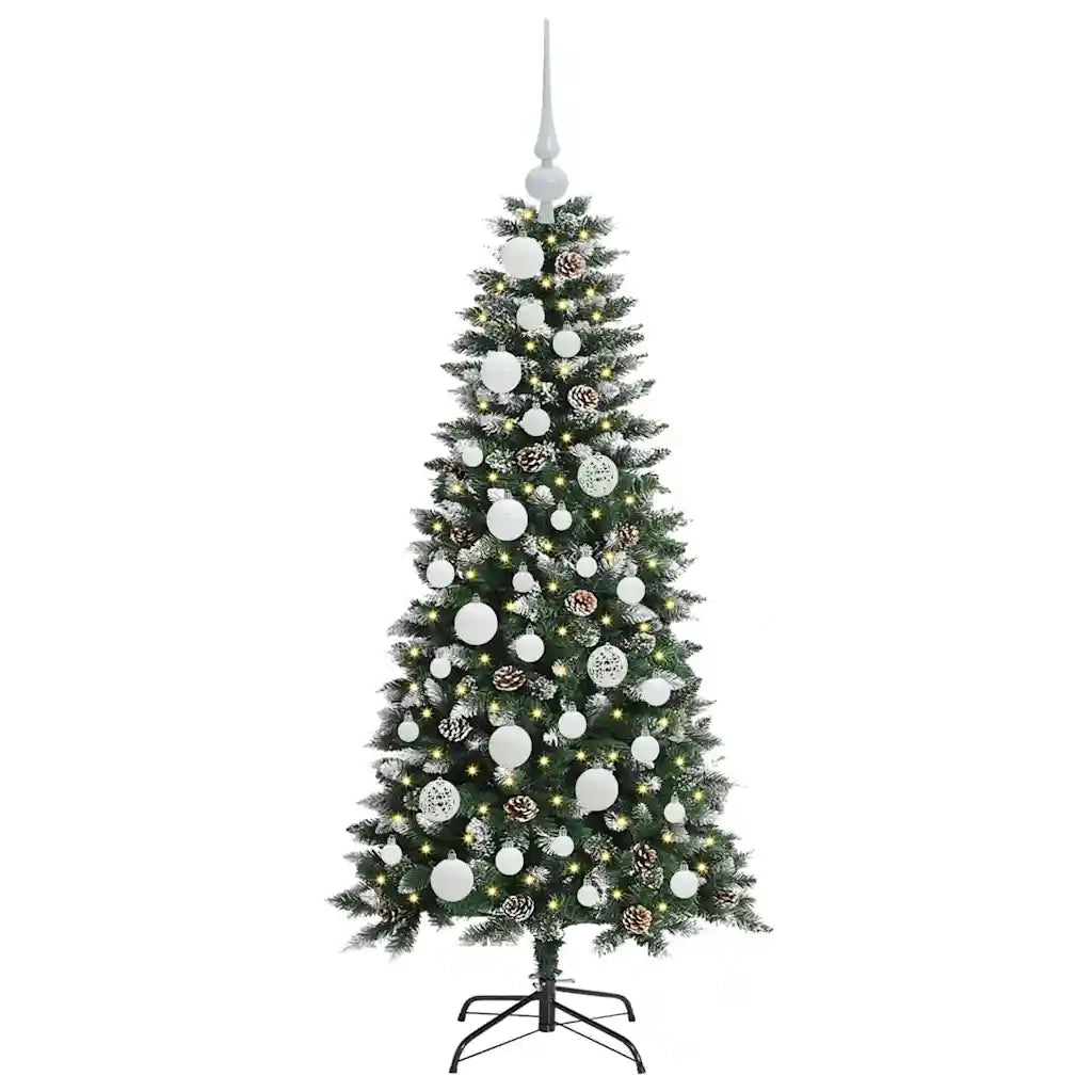 Albero di Natale Artificiale-Albero Natalizio con 150 LED Verde 120 cm 312459