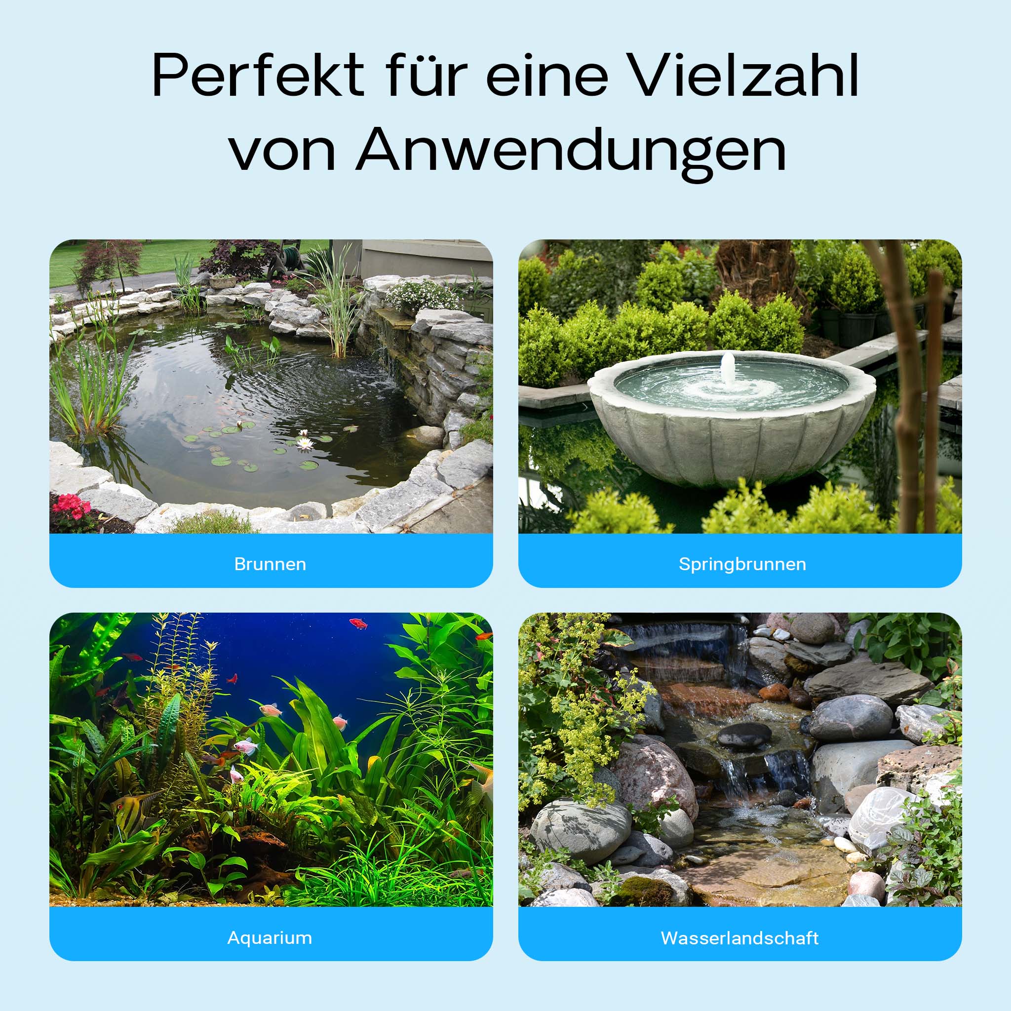 CHJ-1500-10 Pompa da laghetto 1500l/h 25W Filtro e pompa per ruscelli Cavo da 10 m