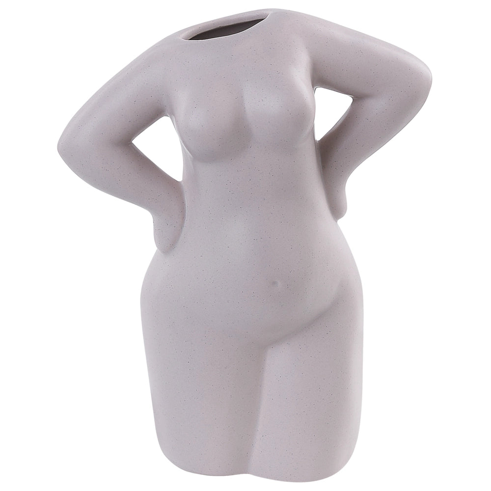 Vaso per fiori in porcellana motivo donna bianco beige impermeabile