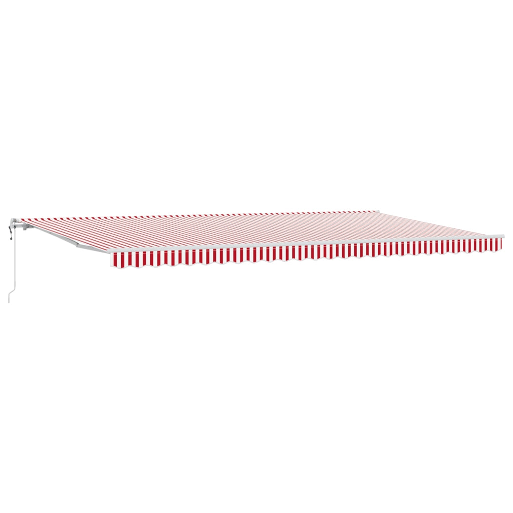 Tenda Retrattile Automatica Rossa e Bianca a Righe 600x350 cm