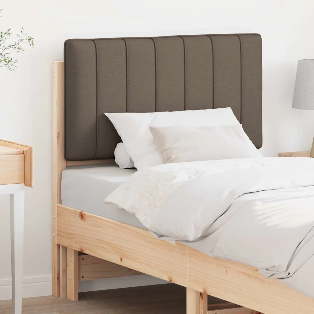 Testiera imbottita Marrone e taupe 80 cm Pino massello 880206