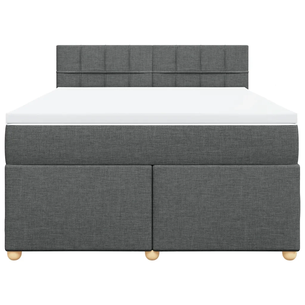 Giroletto a Molle con Materasso Grigio Scuro 140x200cm Tessuto