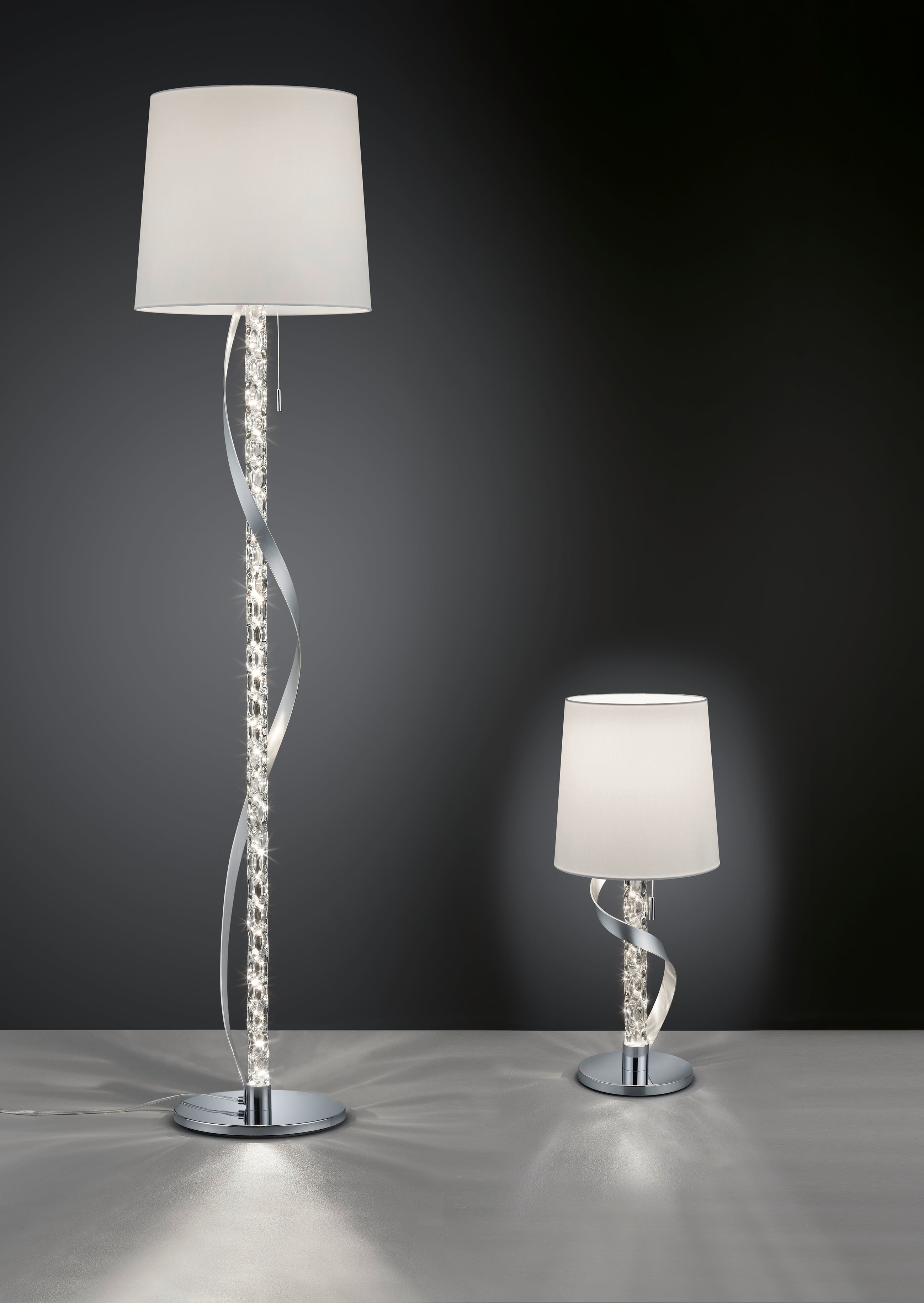 Piantana da Interno a led in Metallo Cromo