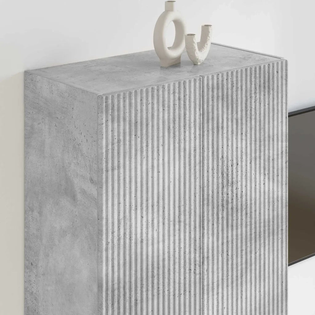 Mobile TV da parete Grigio cemento 59,5 x 31 x 80 cm 892362
