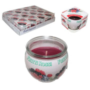 Trade Shop - Set 12 Pz Candela In Vasetto Di Vetro Profumo Ai Frutti Rossi Ambiente Decorativo 382248 -