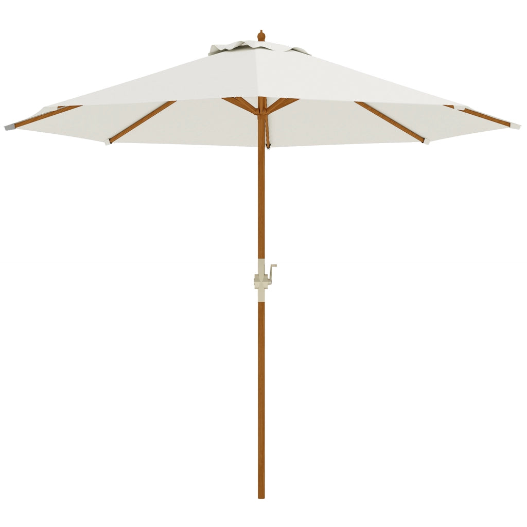 Ombrellone da giardino rotondo ¨C zephmum ¨C beige, legno, ? 2.7m