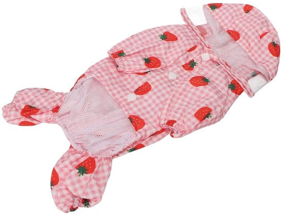 Giubbotto impermeabile per cani - Modello ONF3 - Disegno a frutta - Patterno a miraggi - Adatto a cani - Taglia S