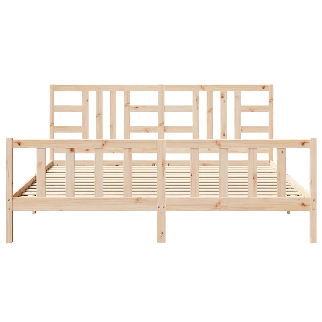 Giroletto senza Materasso-Struttura Letto 200x200 cm in Legno Massello di Pino 503179