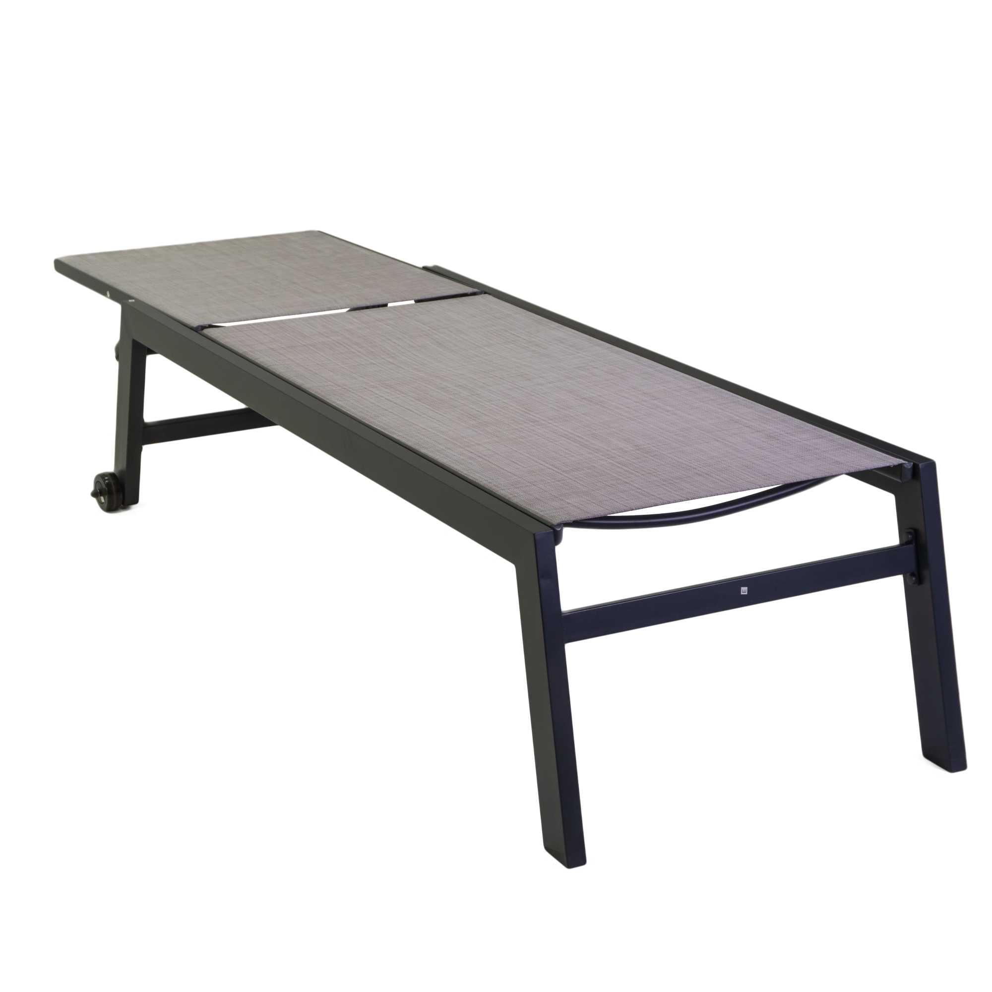 Lettino Prendisole da Giardino 203,5x70xh42,5 cm in Alluminio e Textilene Altamura Antracite