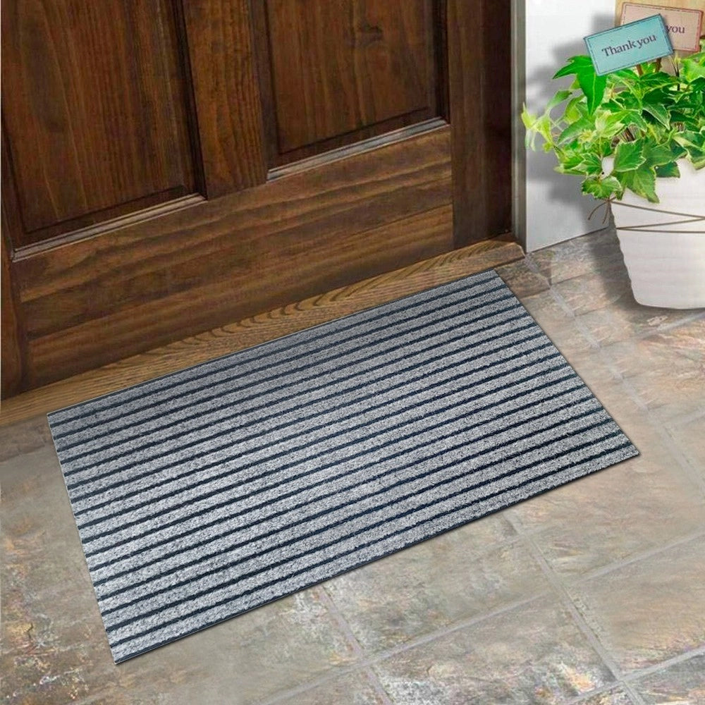 Zerbino Ingresso Porta Morbido Assorbente Moderno Tappeto Antiscivolo Interno Esterno Grigio