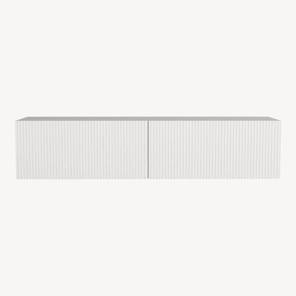 Mobile Porta TV da Parete Verpsboga con 2 Ante Decorative 135 x 32 x 30 cm - Bianco [en.casa]