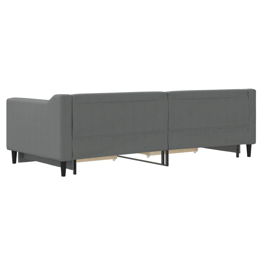 Divano letto | Sof¨¤ letto | Letto singolo Estraibile Cassetti Grigio Scuro 90x200cm Tessuto