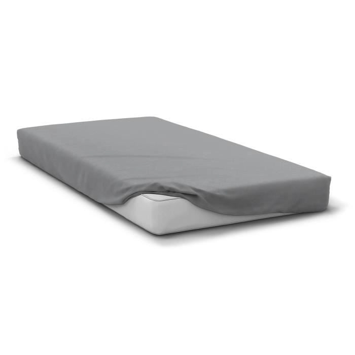 Lenzuolo con angoli - HOME LINGE PASSION - HP71769 - 160 x 200 cm + cuffia 30 cm - Microfibra - 82 g - Grigio chiaro