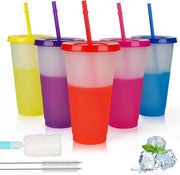 Set di bicchieri con imbuto e coperchio, 5 pezzi bicchieri coloranti, 61 ml, bicchieri in plastica, smoothie, bicchieri per caffè, bicchieri per viaggio, bicchieri per bambini e adulti, bicchieri riciclabili in plastica