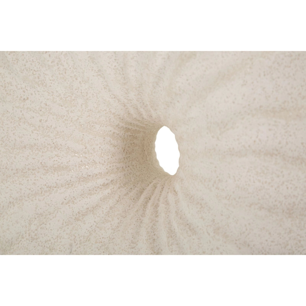 Lampada da tavolo Anemone in ceramica e ferro color sabbia