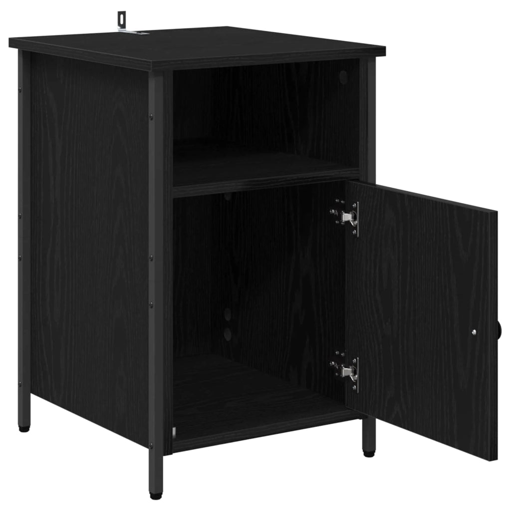 Armadio da Notte Rovere Nero 40 x 42 x 60 cm Legno multistrato 881836