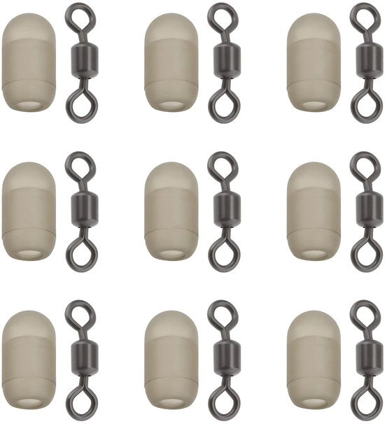 Stopper anti-avvolgimento 20 pezzi - Perline anti-avvolgimento - Stopper rotativo - Stopper in gomma - Adatto per lenza da pesca fino a 5 lbs - Dimensioni 4x7mm - Stopper per pesca