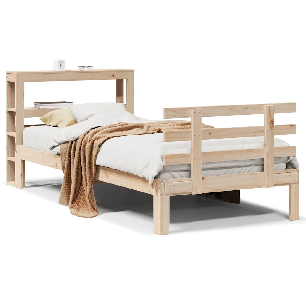 Giroletto con Testiera 75x190 cm in Legno Massello di Pino 3306096