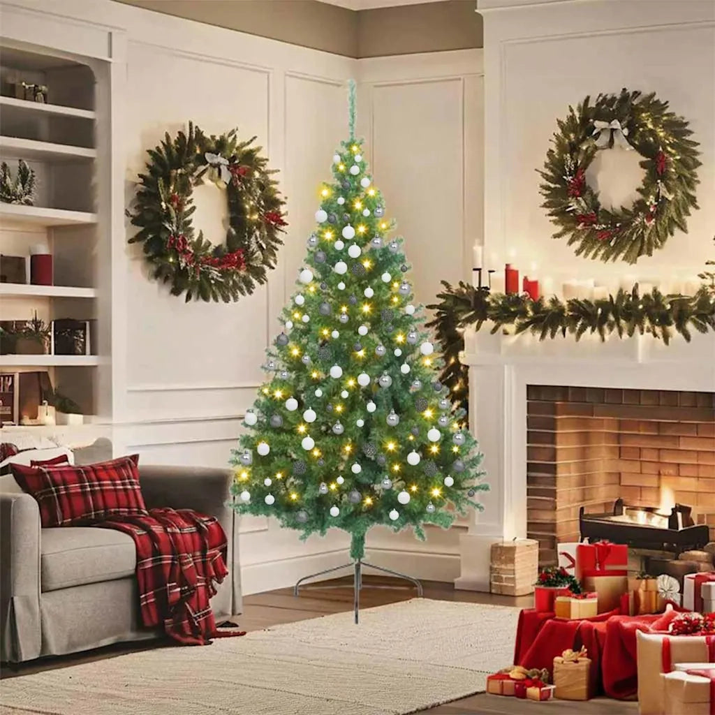 Albero di Natale artificiale con luci integrate Verde 180 cm