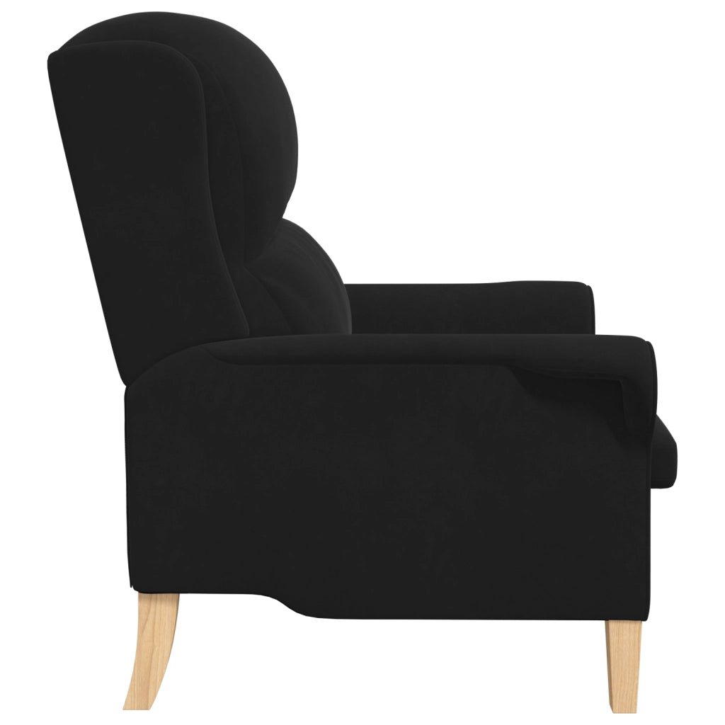 Poltrona Nera Nera Tessuto, Legno Standard Ergonomica