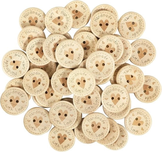 Chiodi in legno artigianali - Nastri decorativi - 50 pezzi - 20mm