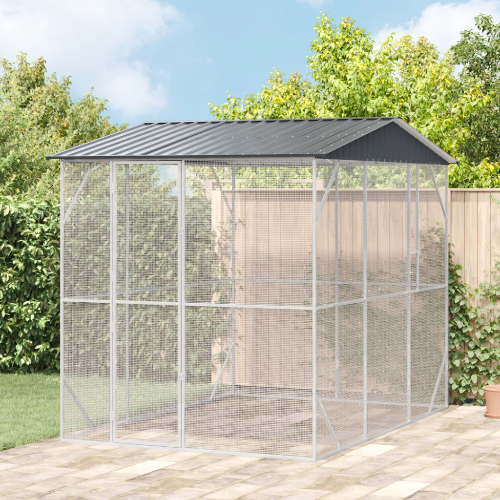 Voliera per Uccelli Antracite 310x227x247 cm Acciaio