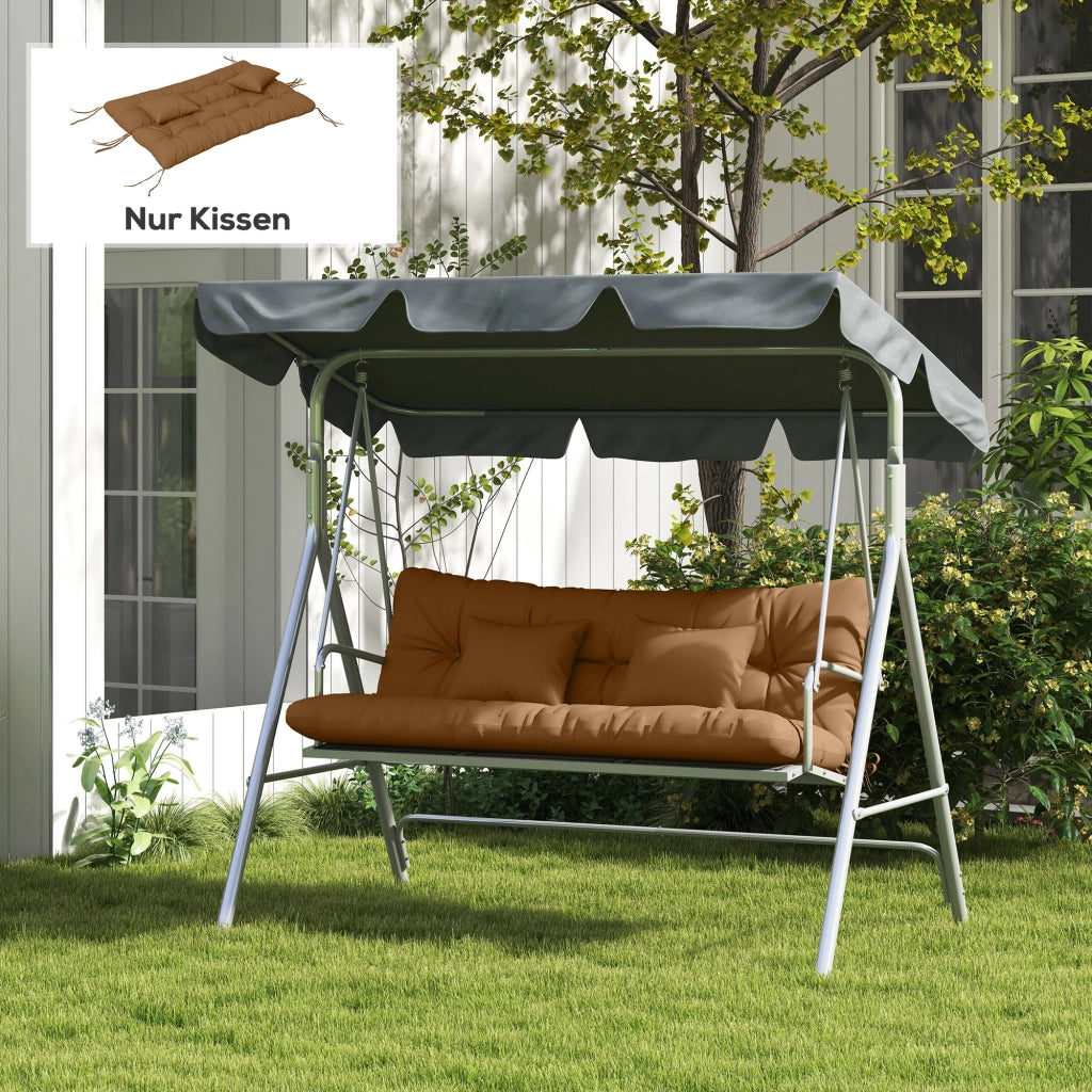 Set di 4 Cuscini per Sedie ¨C zephmum ¨C 150x50 cm Marrone Imbottiti 10 cm