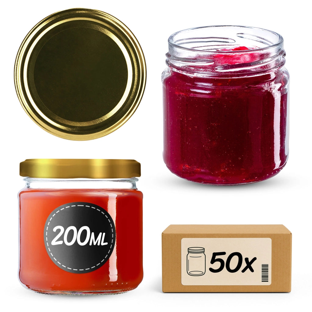 KADAX 50x Barattolo 200ml + Tappo Fi66 Per Marmellate