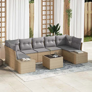 Set Divano da Giardino 8 pcs Beige e grigio polyrattan 3355649