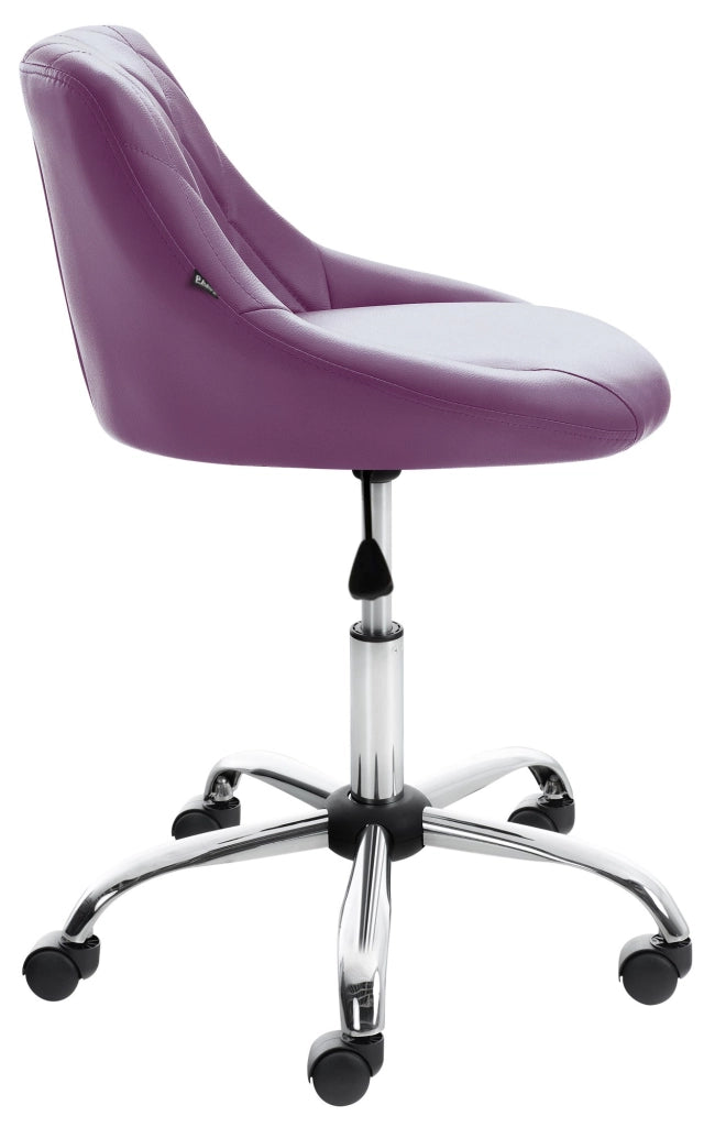 Sgabello da lavoro Lazio in similpelle viola,Finta pelle