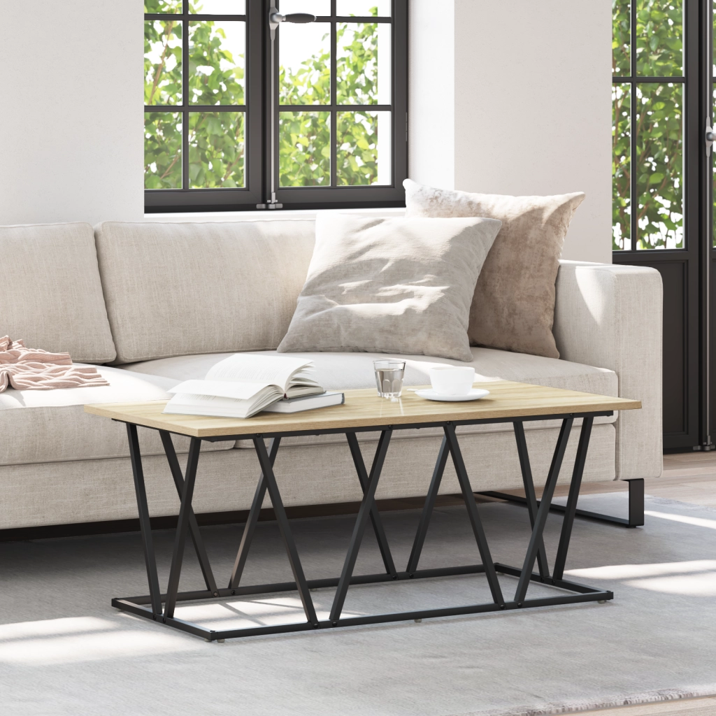 Tavolino da caffÃ¨ Rovere Sonoma 100x50x40 cm in Legno Ingenerizzato e Metallo