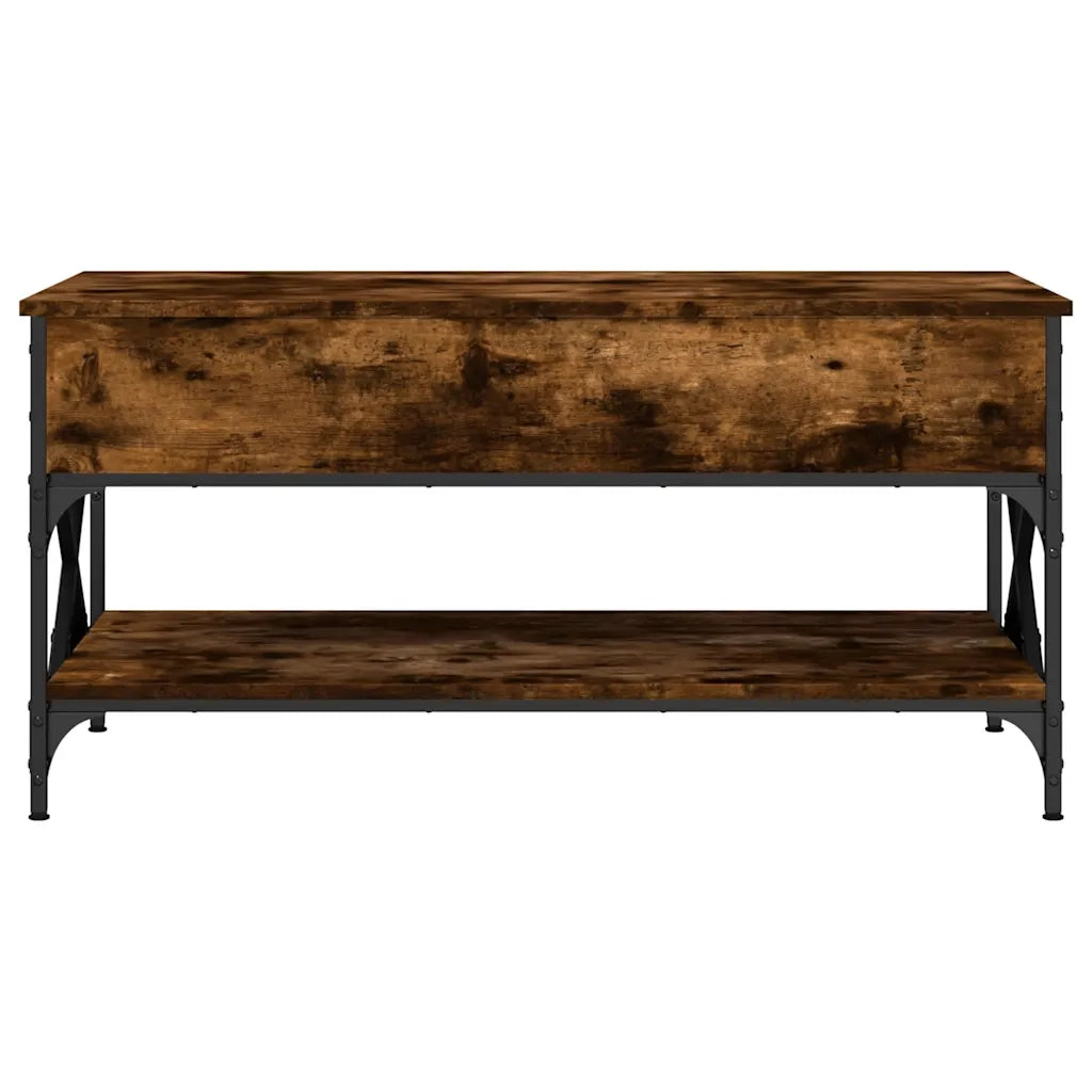 Tavolino salotto | Tavolino da caff¨¨ | Tavolino da Soggiorno Rovere Fumo 100x50x50 cm Multistrato e Metallo