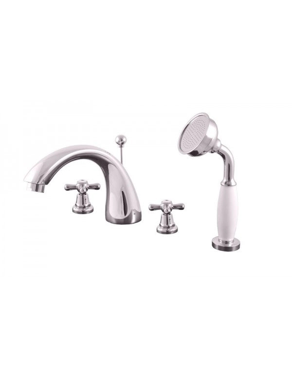 MORAVA RETRO miscelatore vasca 4 fori con deviatore in cromo