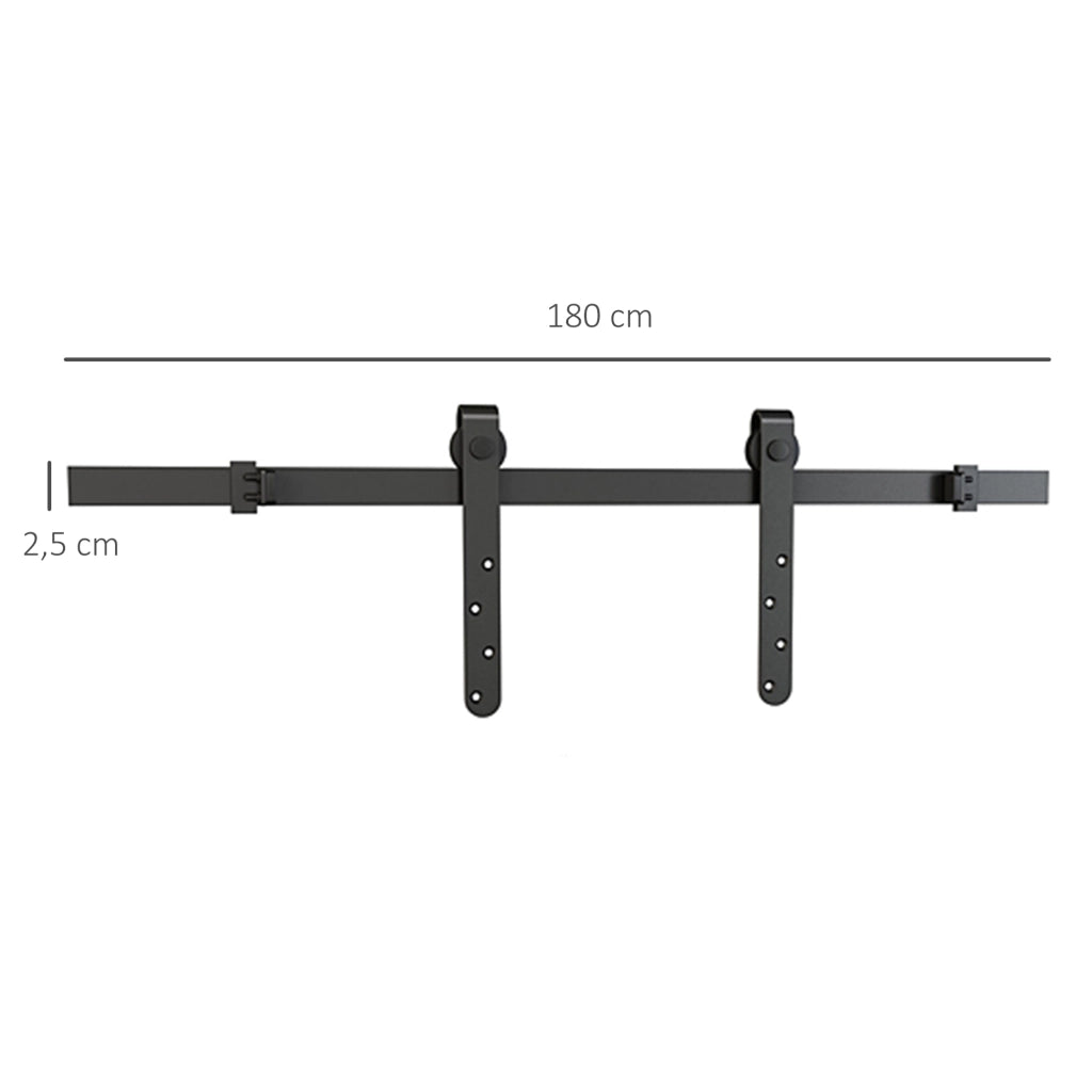 Kit Porta Scorrevole a Scomparsa ¨C Xylo ¨C Nero Acciaio 0,9m 20-25mm