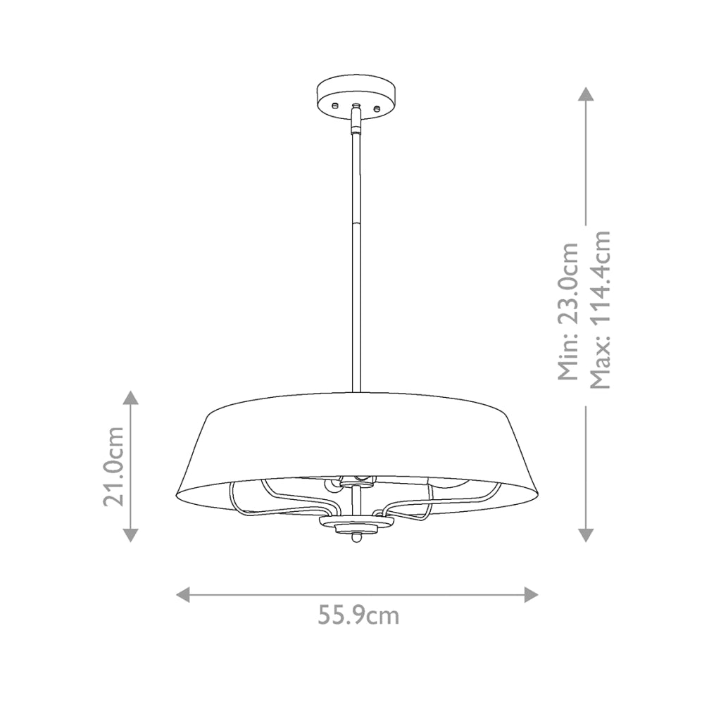 Lampada a sospensione Luella Kichler ottone Ø56 4xE14
