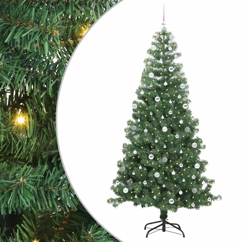 Albero di Natale con 300 LED con supporto Verde 240 cm PVC 3396403